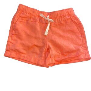 New York Laundry Elastic Waistband Cuff Coral Shorts Size 4/5 Girls Linen Cotton
